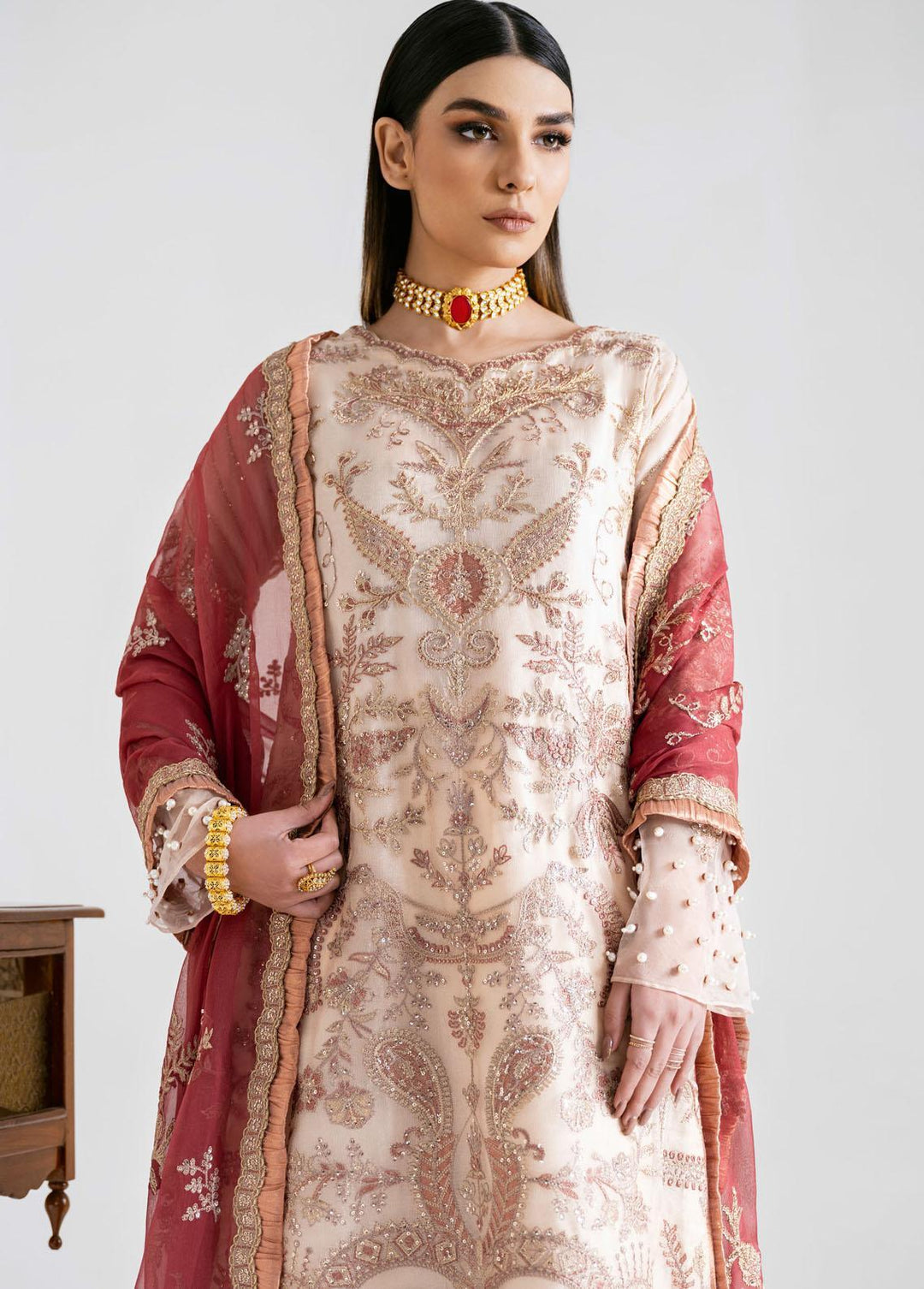 Iznik Embroidered Chiffon Suits Unstitched 3 Piece IZ23-C2 CC-11 Janet - Luxury Collection