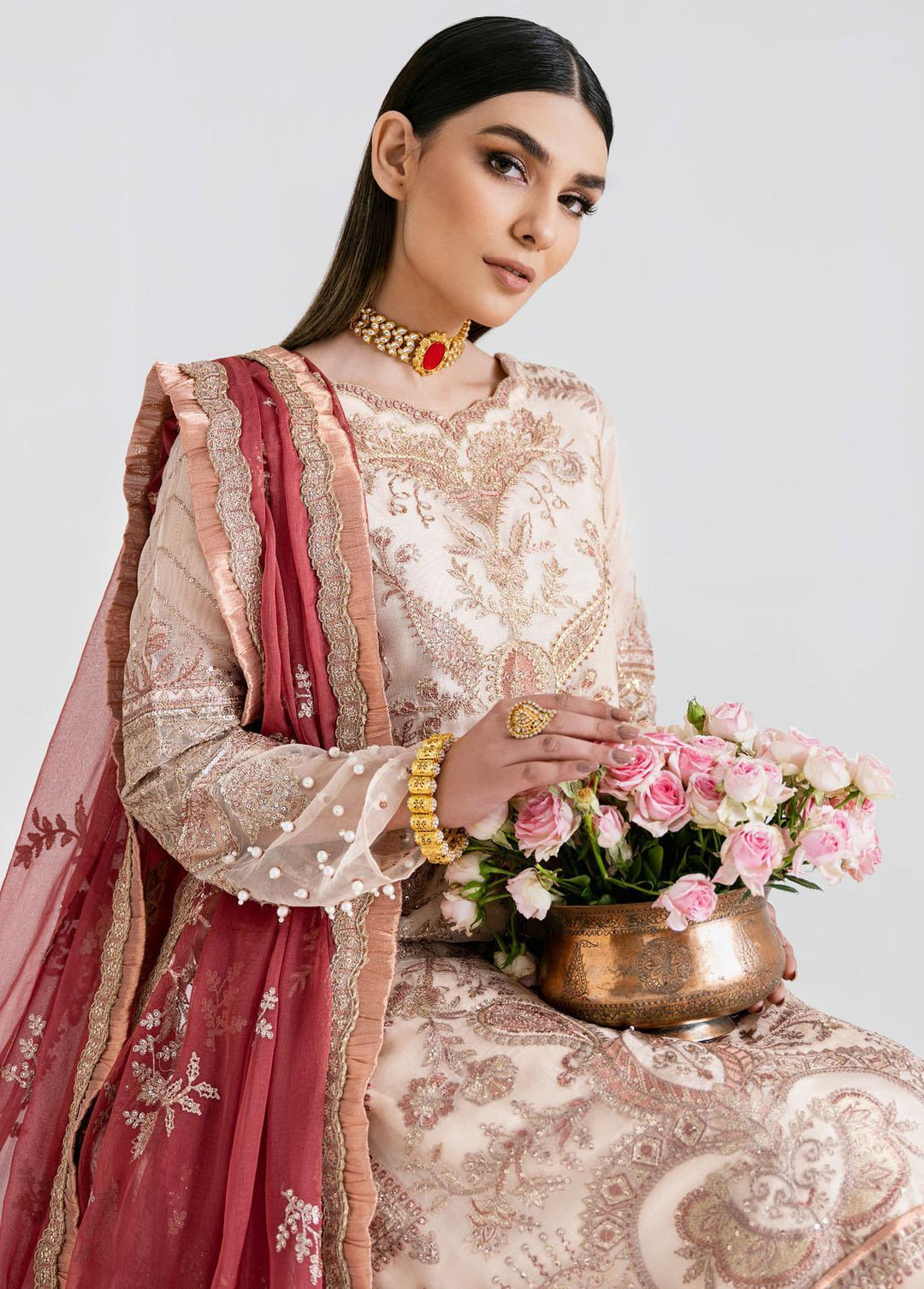 Iznik Embroidered Chiffon Suits Unstitched 3 Piece IZ23-C2 CC-11 Janet - Luxury Collection