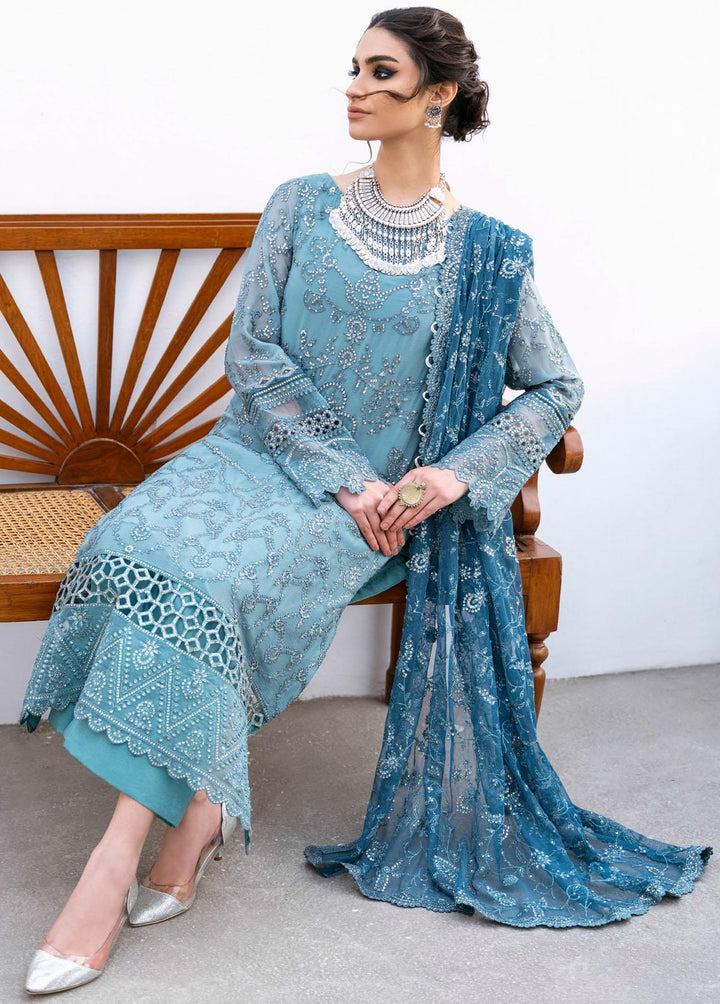 Iznik Embroidered Chiffon Suits Unstitched 3 Piece IZ23-C2 CC-14 Ella - Luxury Collection