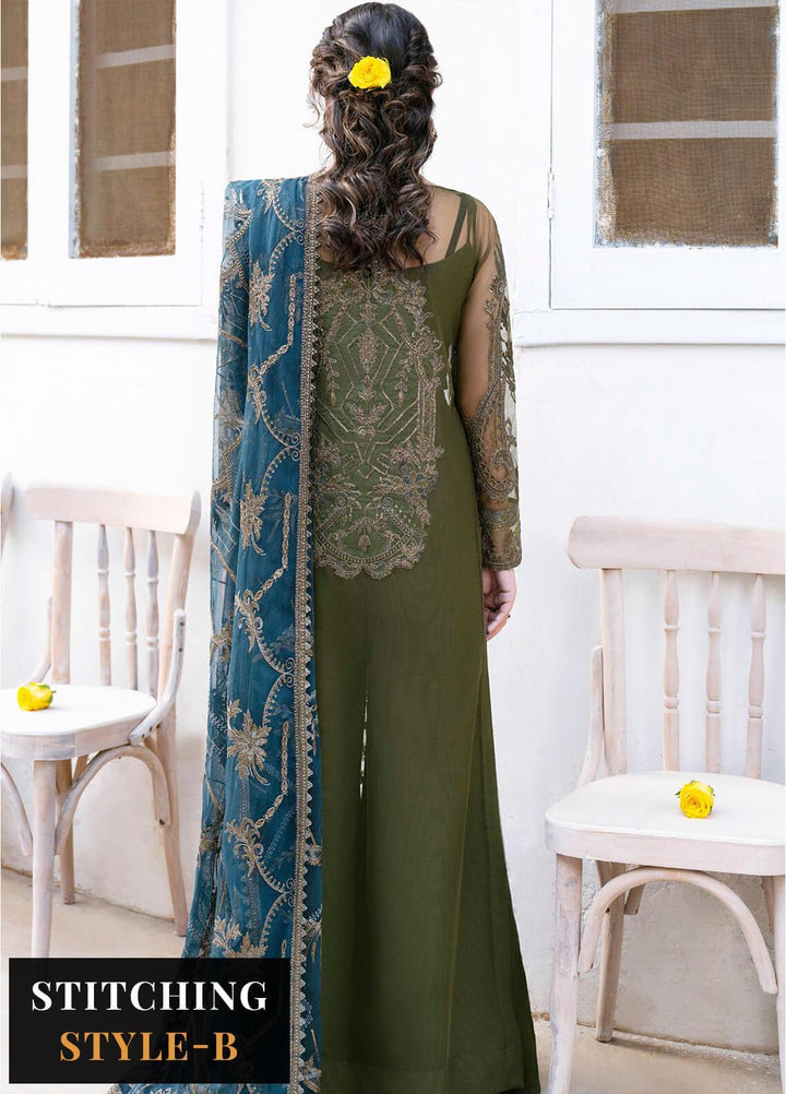 Iznik Embroidered Net Suits Unstitched 3 Piece IZ23-C2 CC-16 Kamila - Luxury Collection