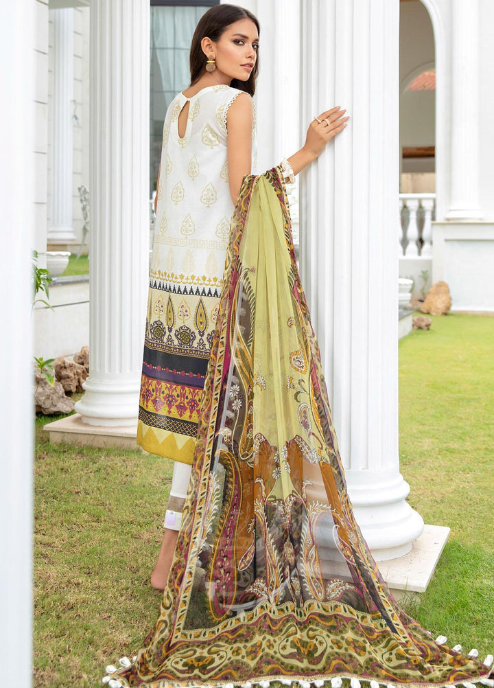 Iznik Embroidered Lawn Suits Unstitched 3 Piece IZ21EF 05 Pure White - Festive Collection