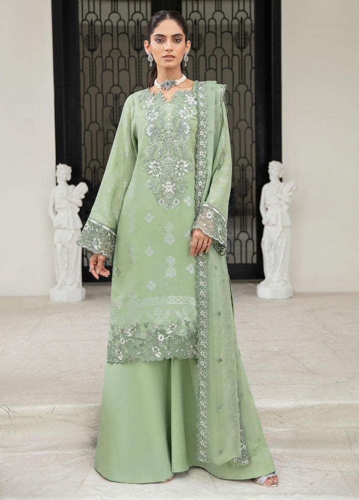 Iznik Embroidered Lawn Suits Unstitched 3 Piece IZ21EF 10 Mint Green - Festive Collection