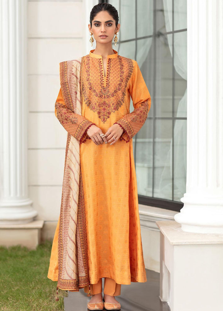 Iznik Embroidered Lawn Suits Unstitched 3 Piece IZ21EF 11 Striking Orange - Festive Collection