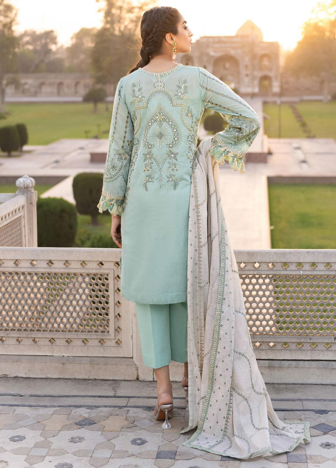 Iznik Embroidered Paper Cotton Suits Unstitched 3 Piece IZ21F 02 Bahaar - Festive Collection