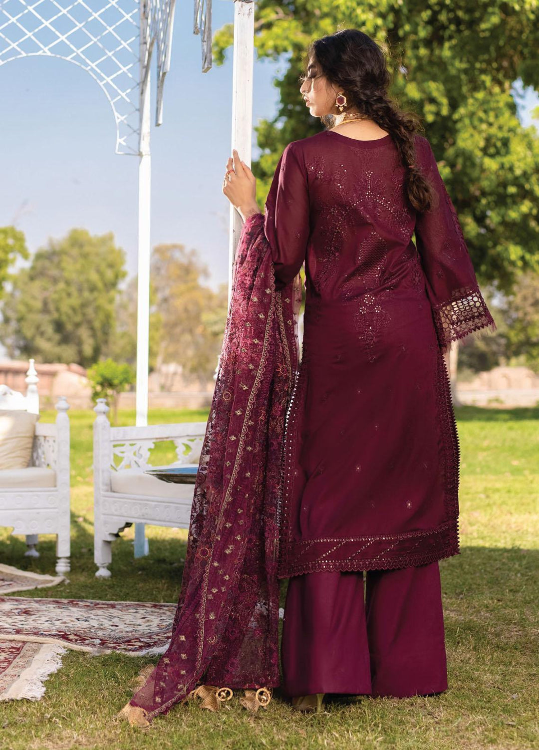 Iznik Embroidered Lawn Suits Unstitched 3 Piece IZ21F 06 Aksam - Festive Collection