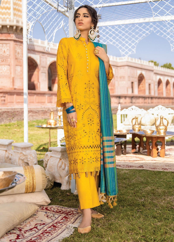 Iznik Embroidered Lawn Suits Unstitched 3 Piece IZ21F 09 Limun - Festive Collection