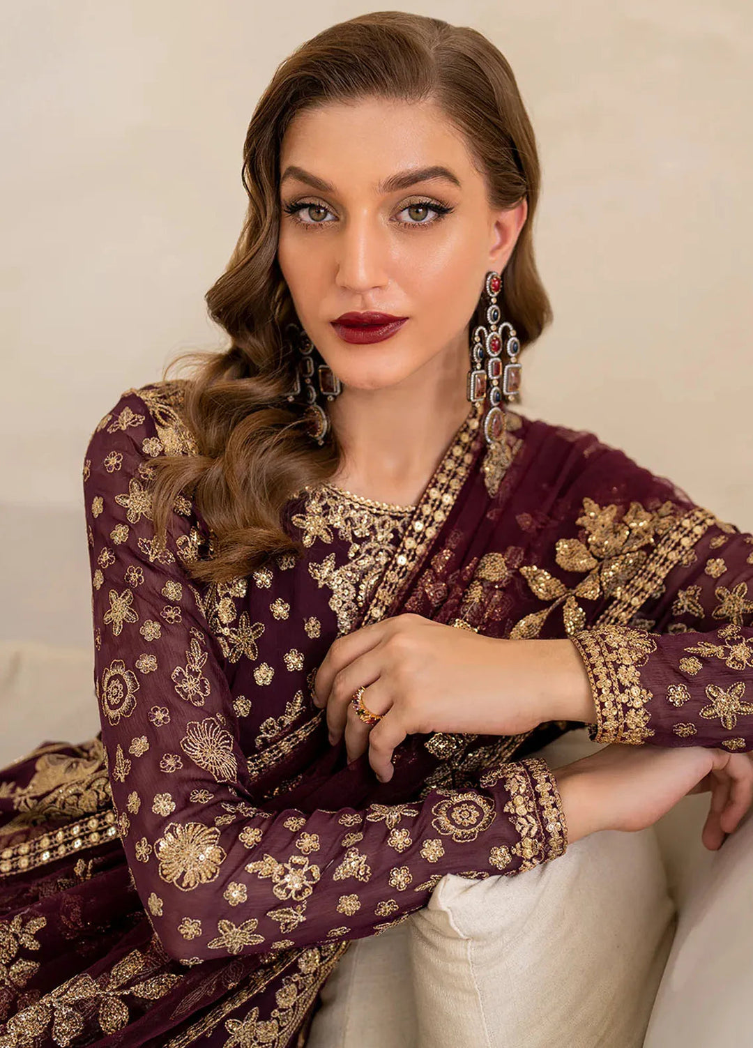 Iznik Embroidered Chiffon Suits Unstitched 3 Piece IZ24CC CC-42 - Luxury Collection