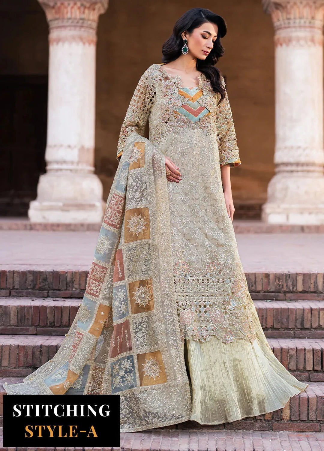 Iznik Embroidered Chiffon Suits Unstitched 3 Piece IZ25LC ILC-02 - Luxury Collection