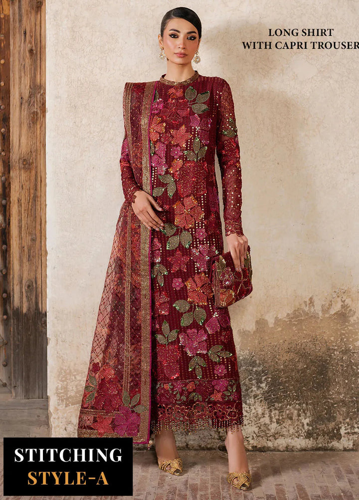 Iznik Embroidered Chiffon Suits Unstitched 3 Piece IZ25LC ILC-05 - Luxury Collection