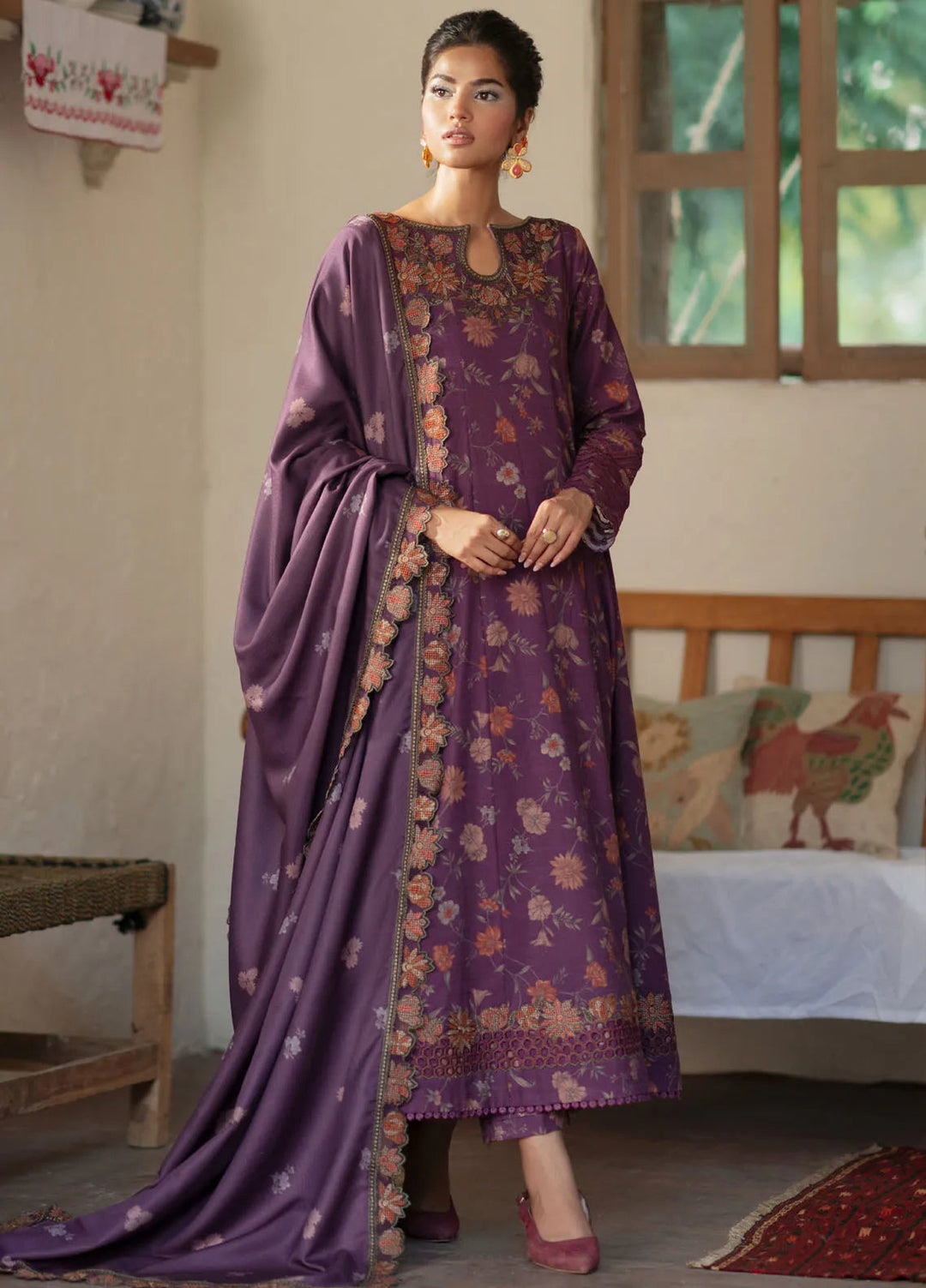 Iznik Embroidered Khaddar Suit Unstitched 3 Piece IZ24PW IPK-01 - Winter Collection