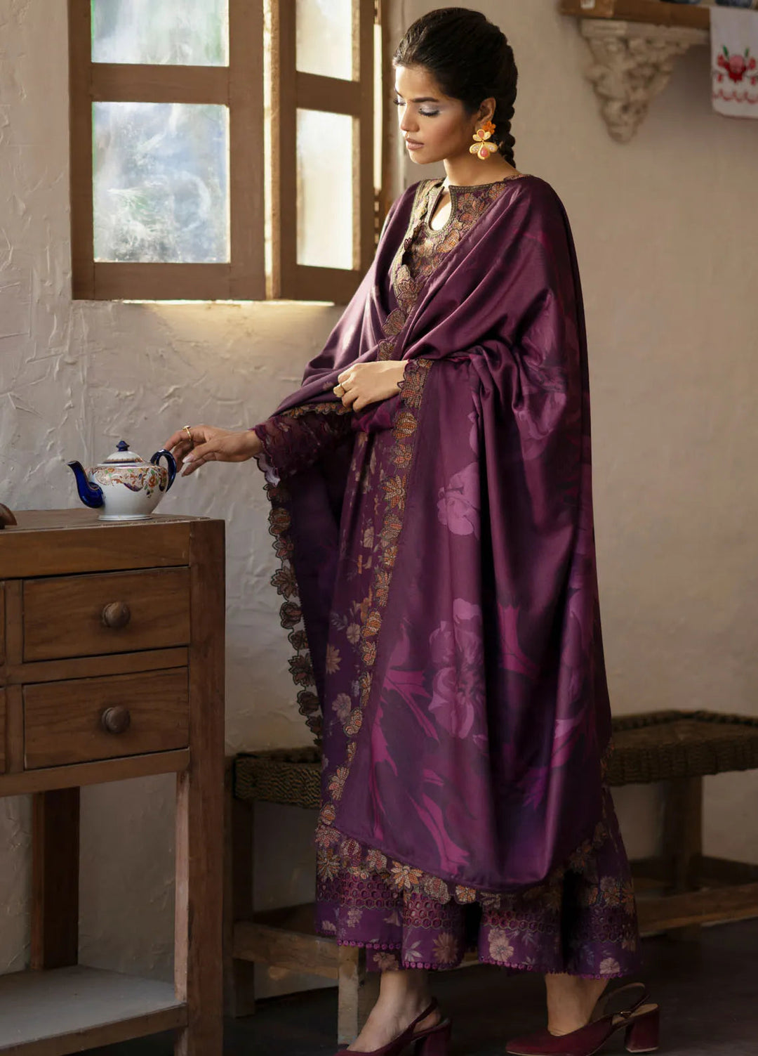 Iznik Embroidered Khaddar Suit Unstitched 3 Piece IZ24PW IPK-01 - Winter Collection