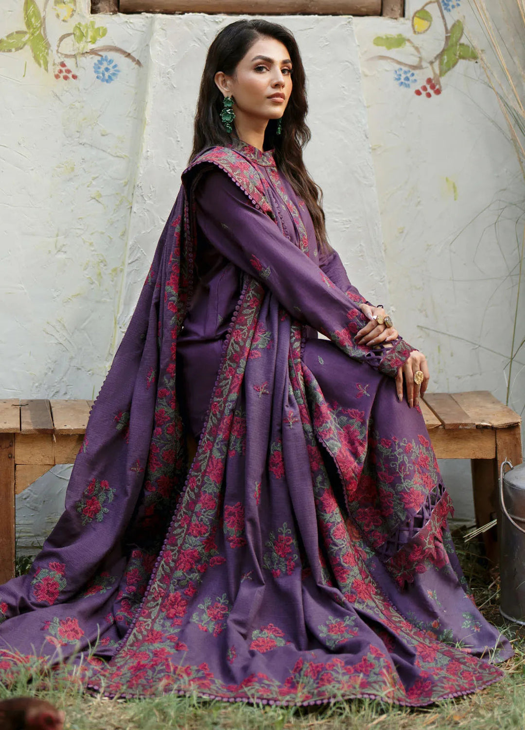 Iznik Embroidered Khaddar Suit Unstitched 3 Piece IZ24PW IPK-09 - Winter Collection