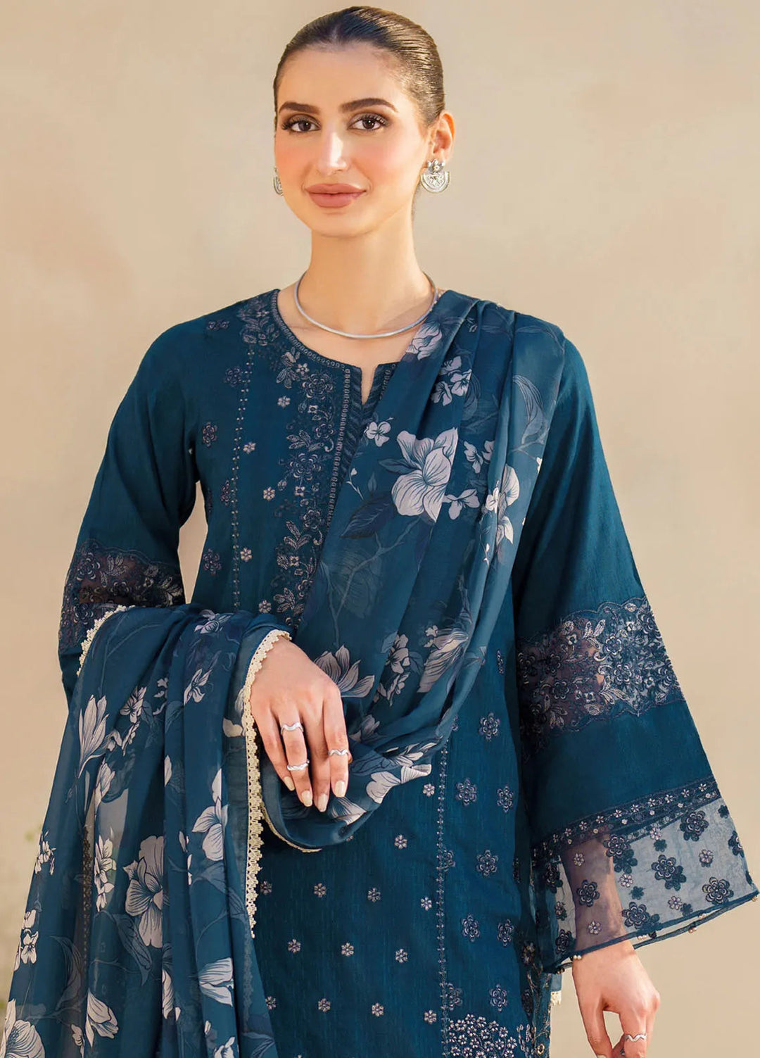 Iznik Embroidered Lawn Suit Unstitched 3 Piece IZ24F SFL-01 Jubilance - Festive Collection