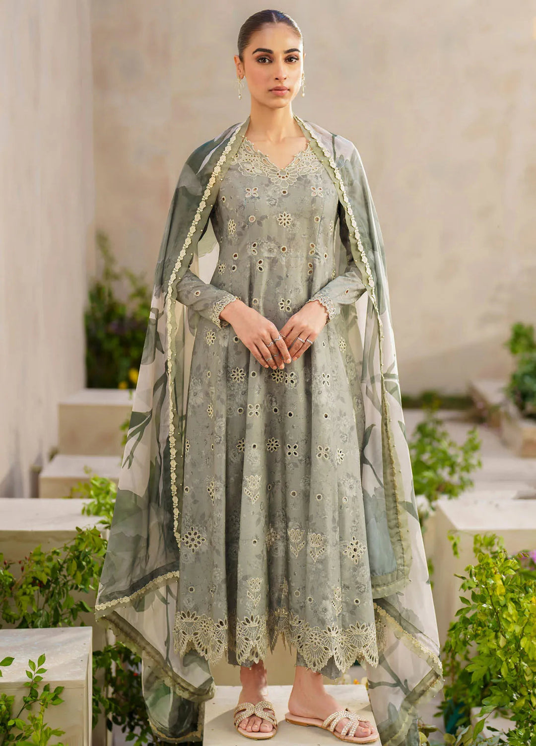 Iznik Embroidered Lawn Suit Unstitched 3 Piece IZ24F SFL-10 Serenity - Festive Collection