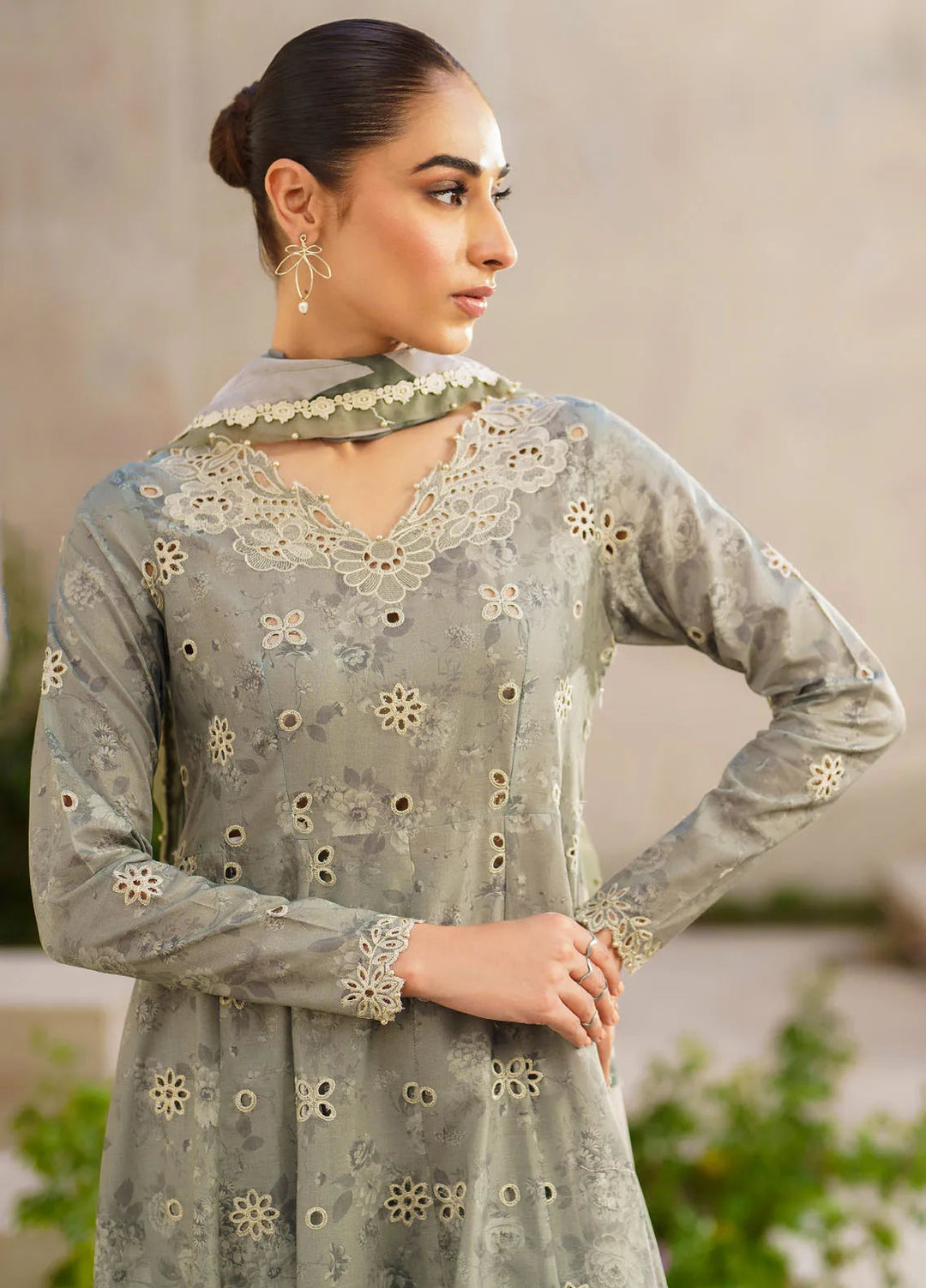 Iznik Embroidered Lawn Suit Unstitched 3 Piece IZ24F SFL-10 Serenity - Festive Collection