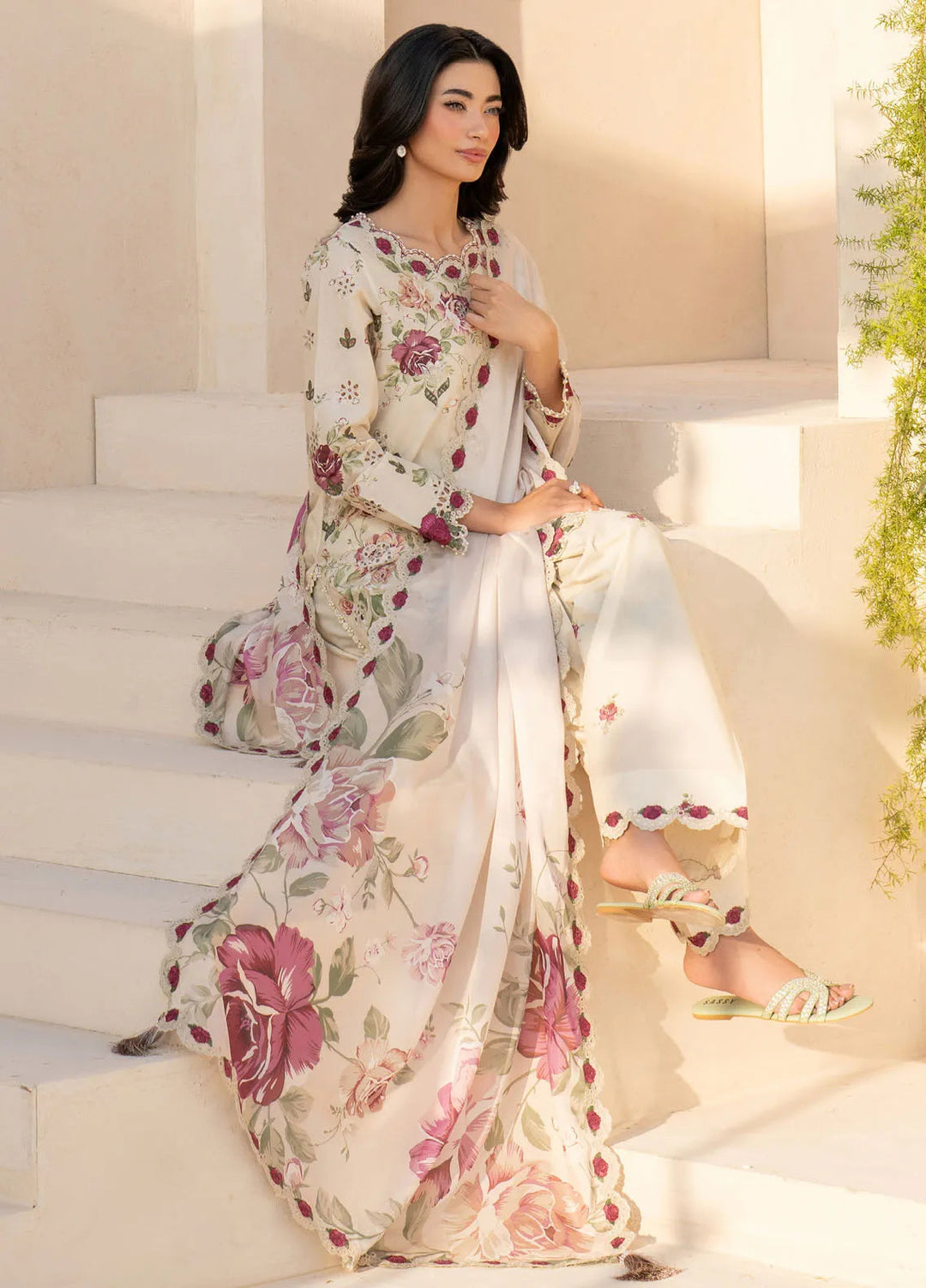 Iznik Embroidered Lawn Suit Unstitched 3 Piece IZ25FE EFL-05 - Summer Collection