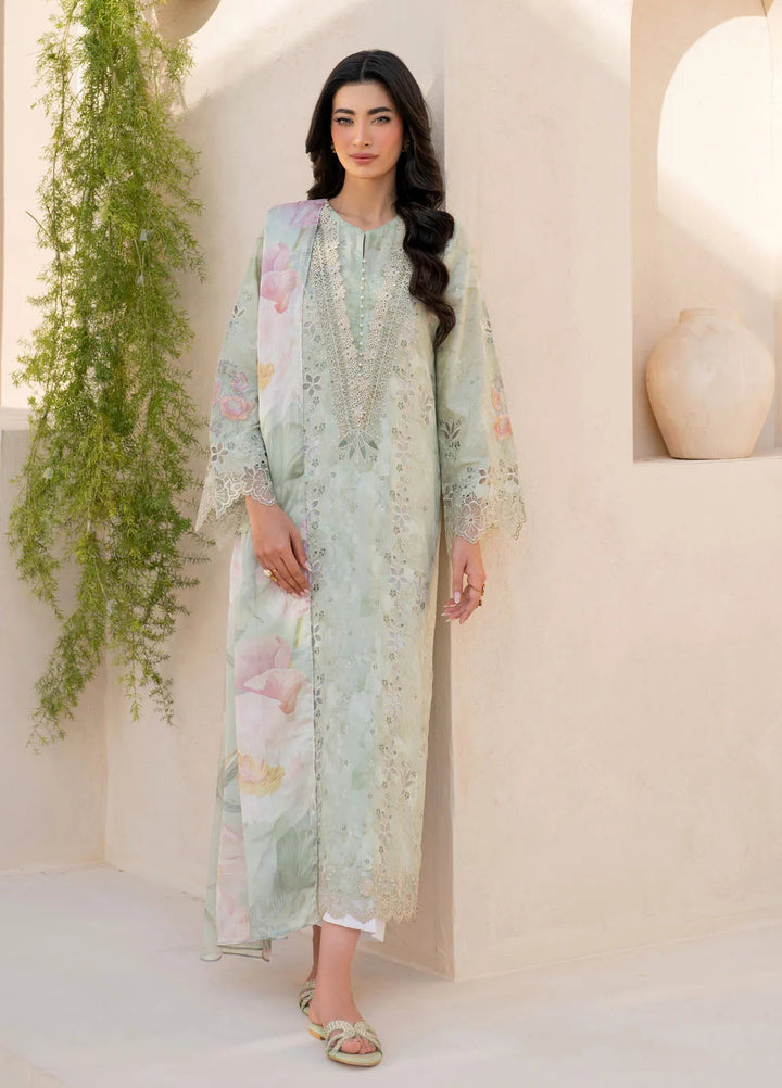Iznik Embroidered Lawn Suit Unstitched 3 Piece IZ25FE EFL-07 - Summer Collection