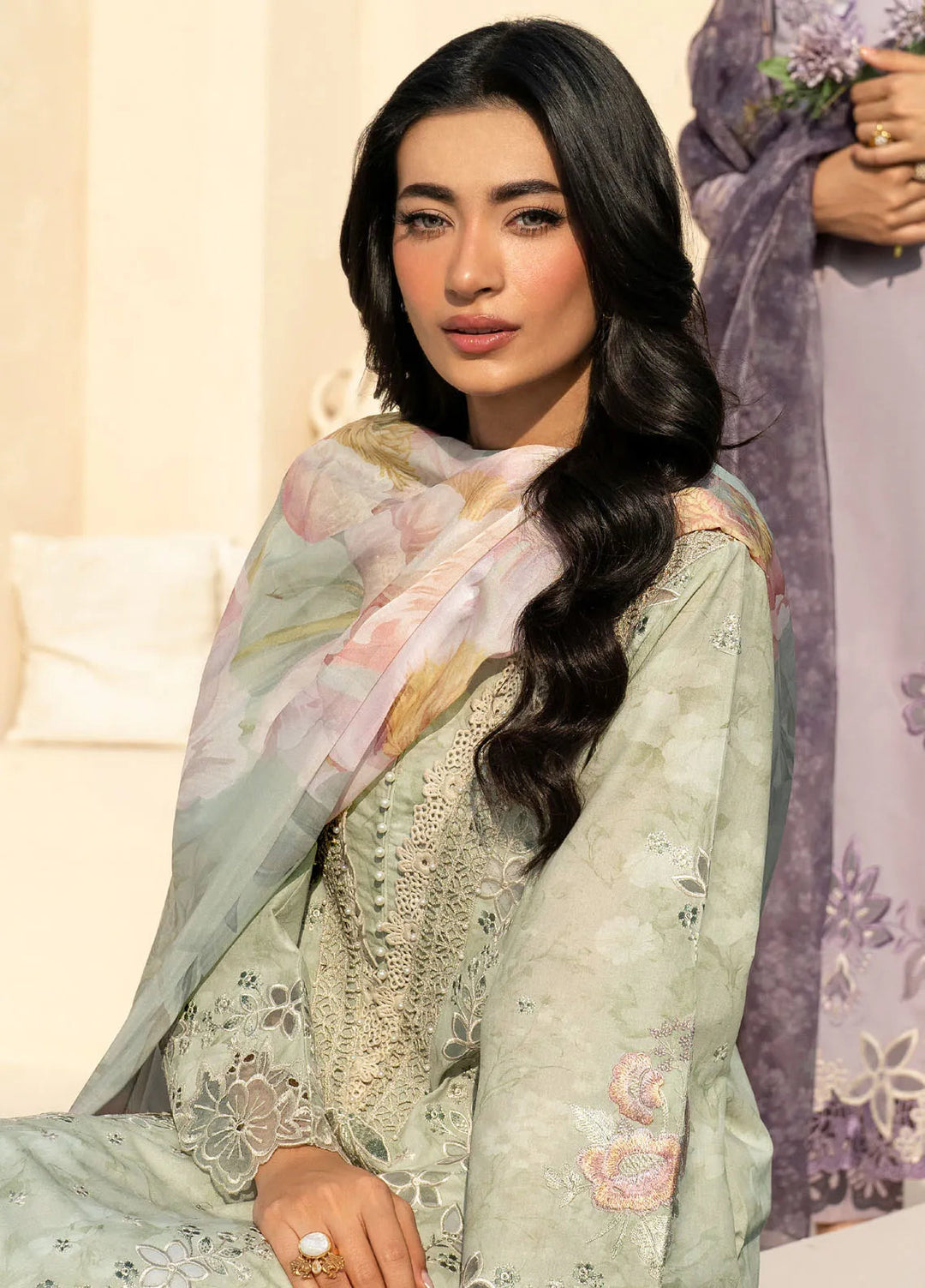 Iznik Embroidered Lawn Suit Unstitched 3 Piece IZ25FE EFL-07 - Summer Collection