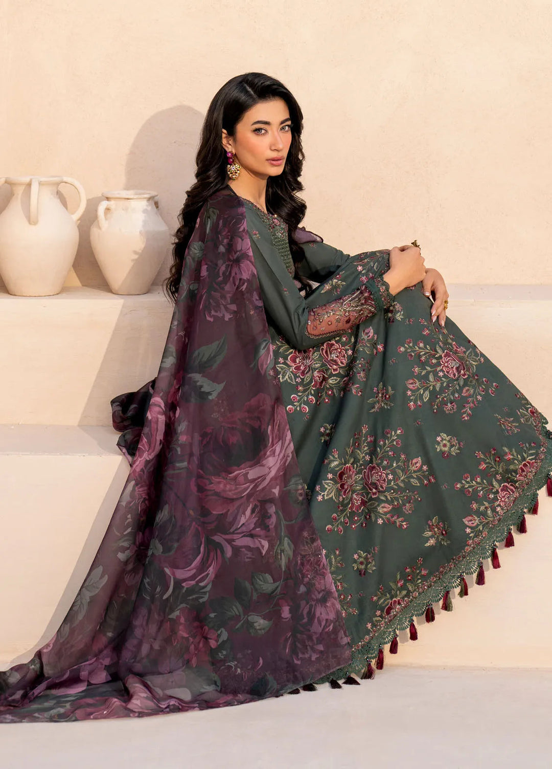 Iznik Embroidered Lawn Suit Unstitched 3 Piece IZ25FE EFL-11 - Summer Collection