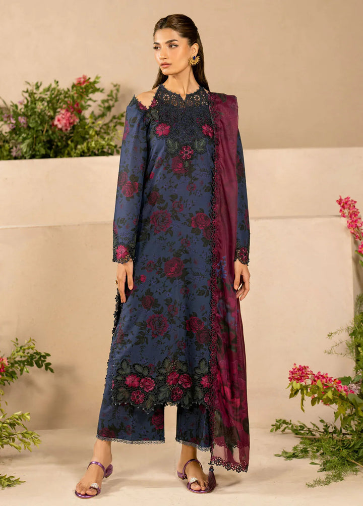 Iznik Embroidered Lawn Suit Unstitched 3 Piece IZ25FE EFL-12 - Summer Collection
