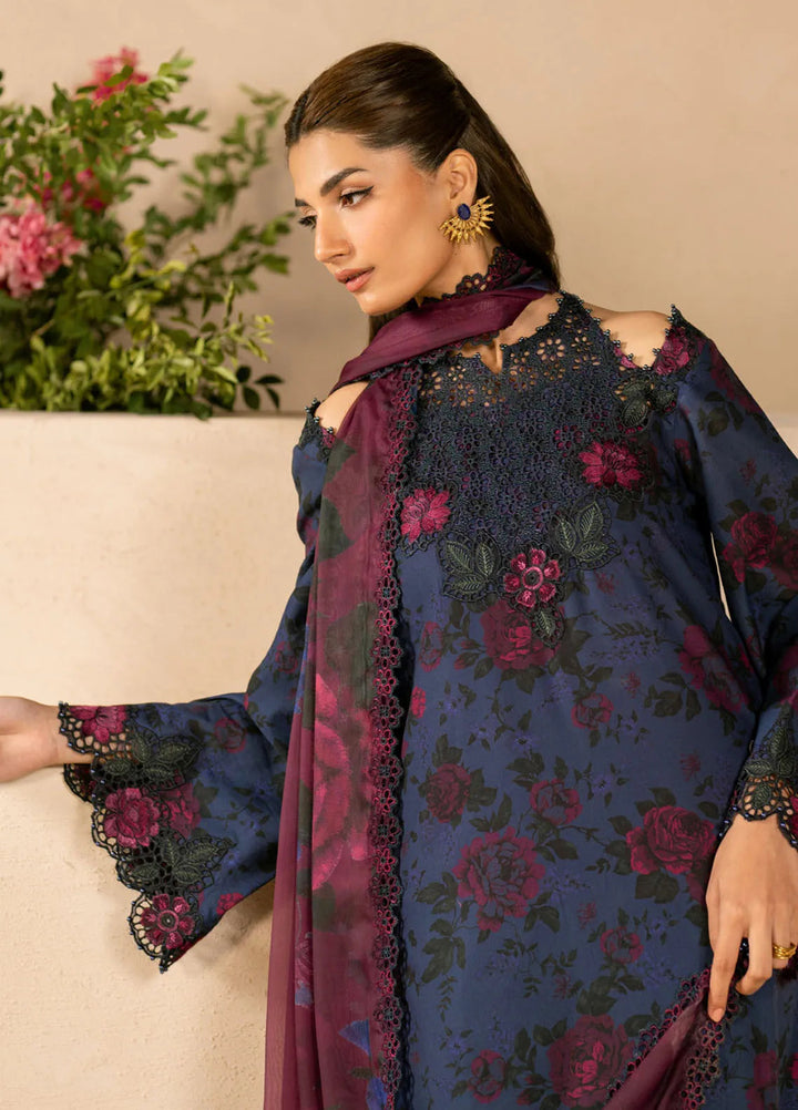 Iznik Embroidered Lawn Suit Unstitched 3 Piece IZ25FE EFL-12 - Summer Collection