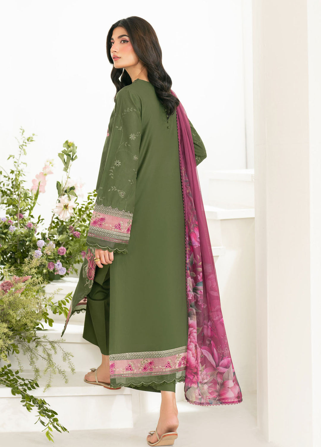 Iznik Embroidered Lawn Suits Unstitched 3 Piece IZ25FE IFE-02 - Summer Collection