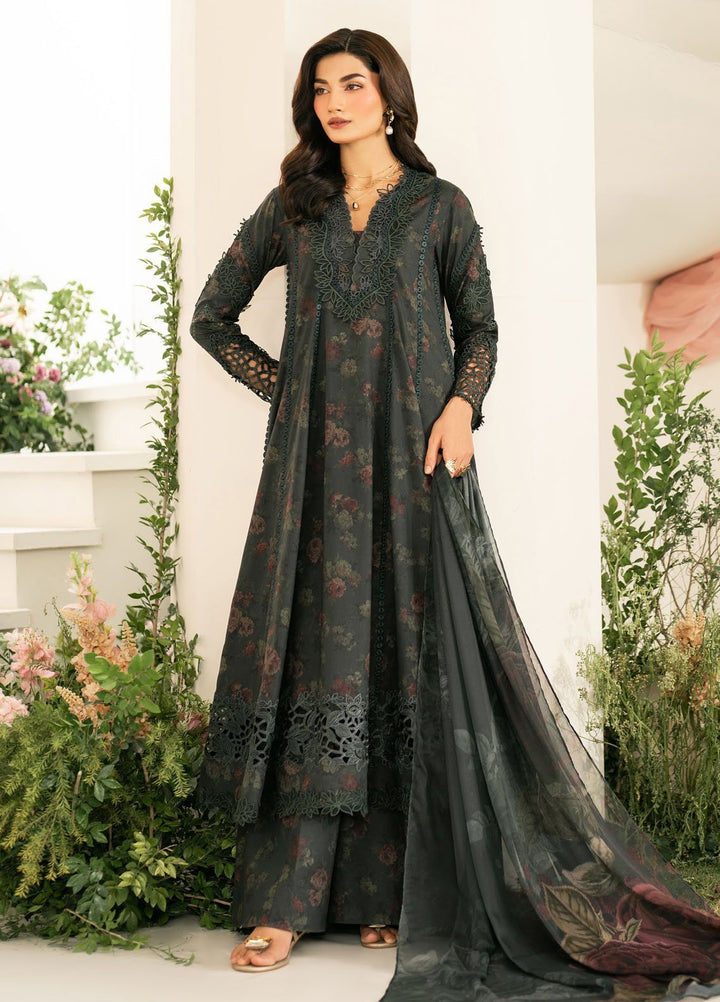Iznik Embroidered Lawn Suits Unstitched 3 Piece IZ25FE IFE-08 - Summer Collection