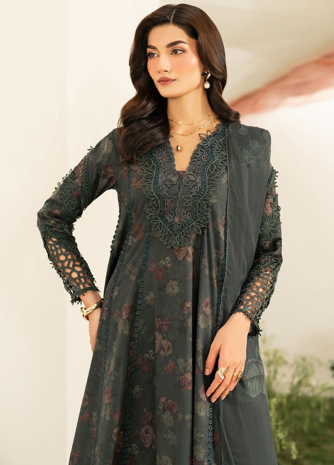 Iznik Embroidered Lawn Suits Unstitched 3 Piece IZ25FE IFE-08 - Summer Collection