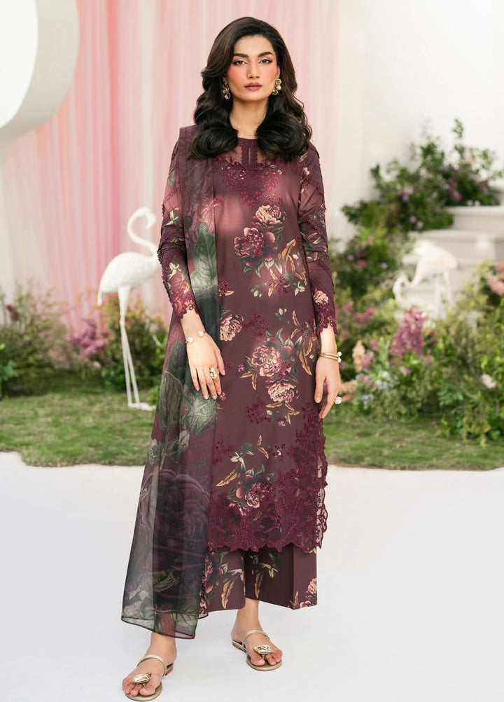 Iznik Embroidered Lawn Suits Unstitched 3 Piece IZ25FE IFE-10 - Summer Collection