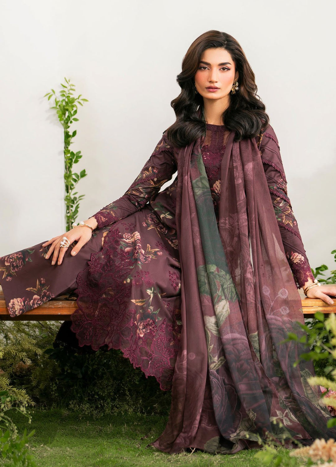 Iznik Embroidered Lawn Suits Unstitched 3 Piece IZ25FE IFE-10 - Summer Collection