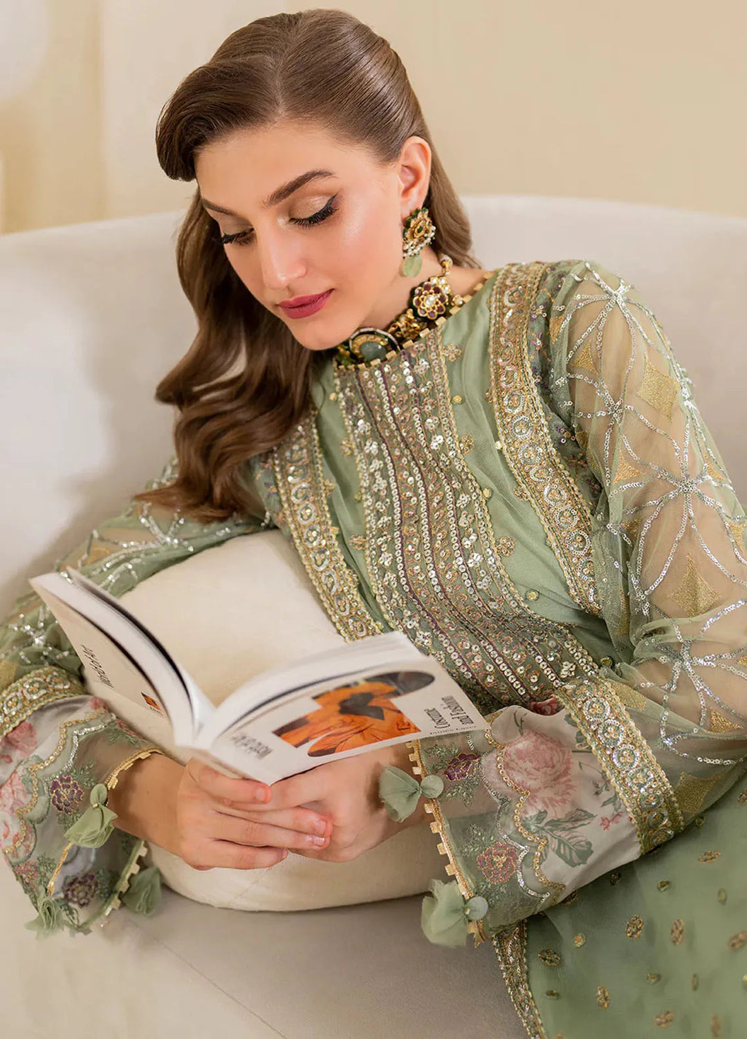 Iznik Embroidered Net Suits Unstitched 3 Piece IZ24CC CC-41 - Luxury Collection