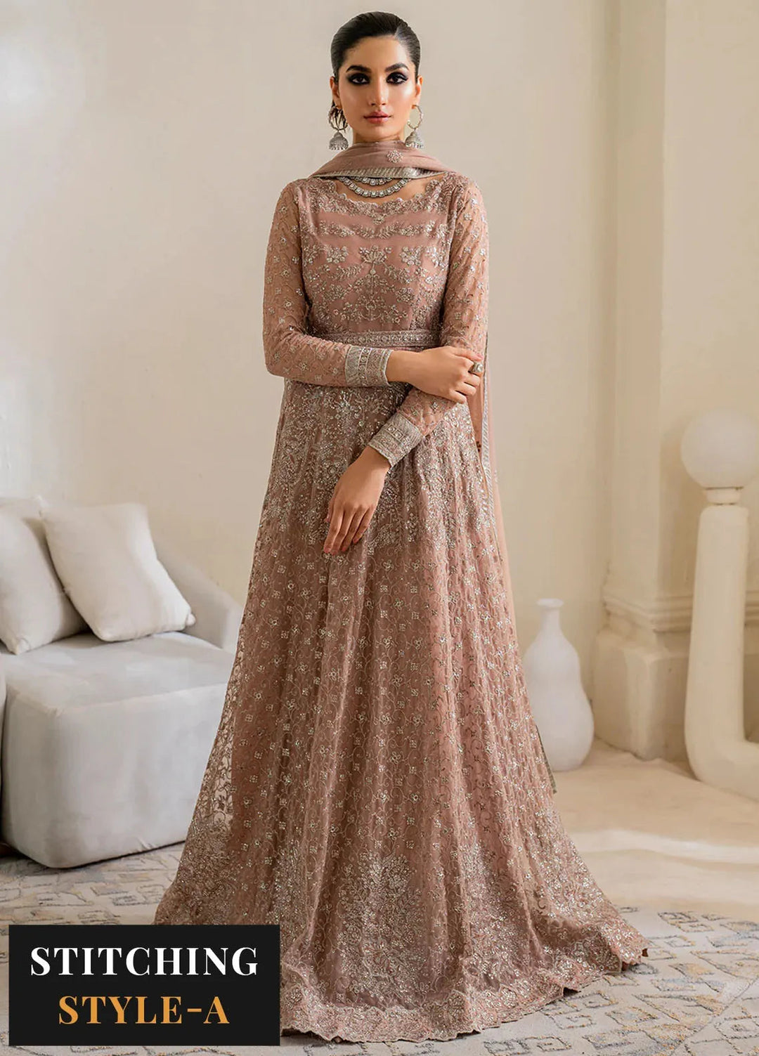 Iznik Embroidered Net Suits Unstitched 3 Piece IZ24CC CC-43 - Luxury Collection