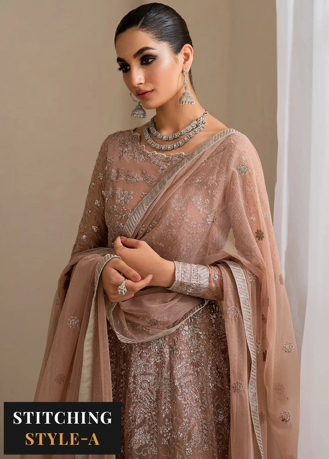 Iznik Embroidered Net Suits Unstitched 3 Piece IZ24CC CC-43 - Luxury Collection