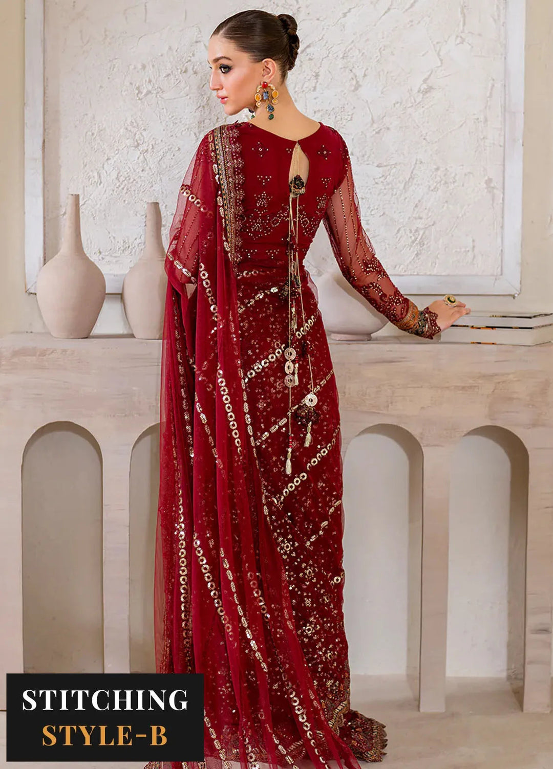 Iznik Embroidered Net Suits Unstitched 3 Piece IZ24CC CC-49 - Luxury Collection