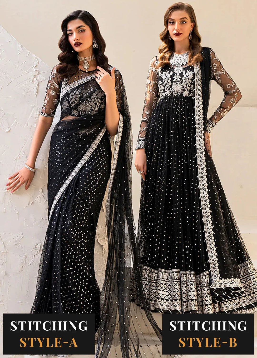Iznik Embroidered Net Suits Unstitched 3 Piece IZ24CC CC-50 - Luxury Collection