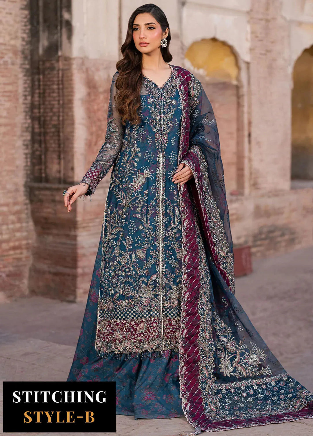 Iznik Embroidered Organza Suits Unstitched 3 Piece IZ25LC ILC-03 - Luxury Collection