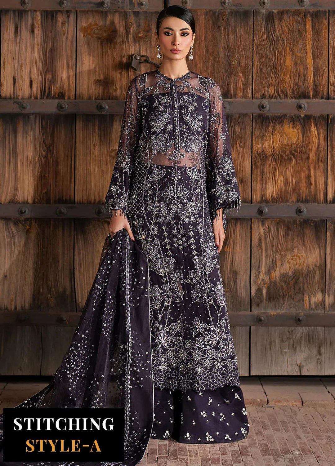 Iznik Embroidered Organza Suits Unstitched 3 Piece IZ25LC ILC-06 - Luxury Collection