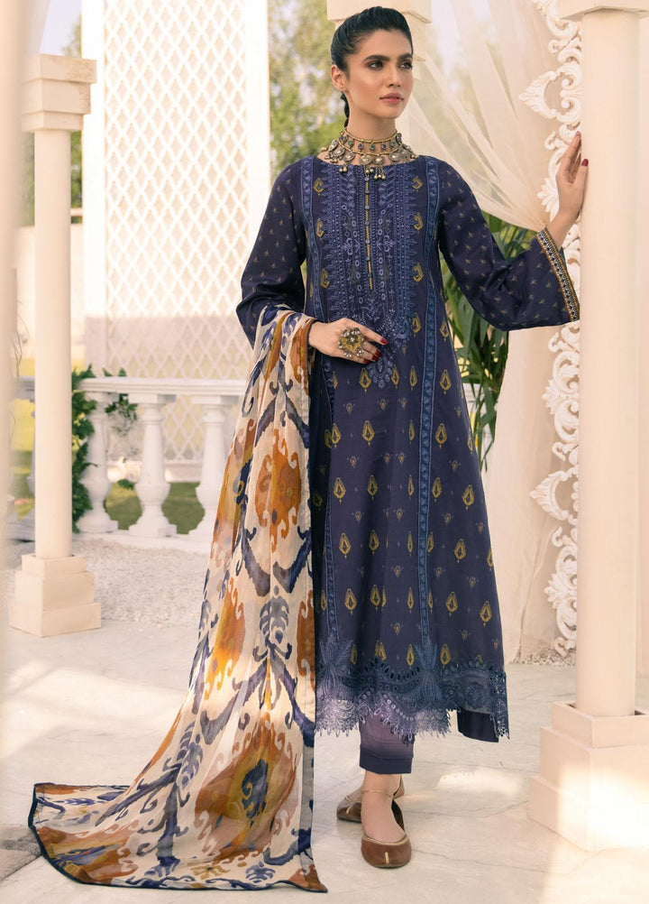 Guzel By Iznik Embroidered Lawn Suits Unstitched 3 Piece IZ21G 03 Mavikus - Summer Collection