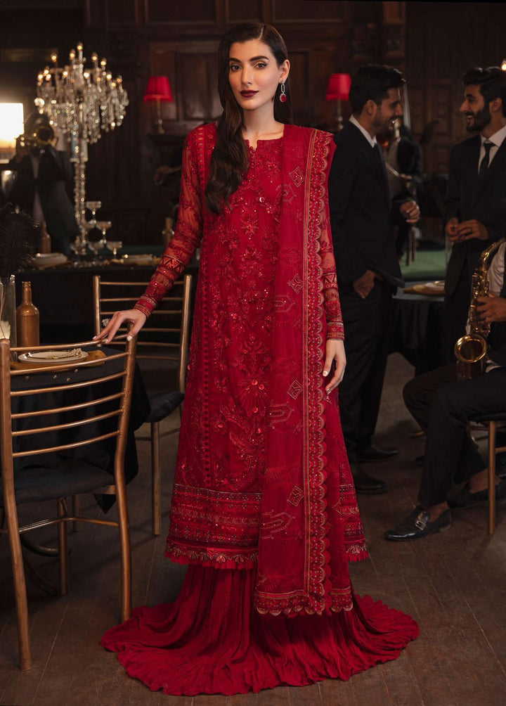 La Royale By Iznik Embroidered Chiffon Suits Unstitched 3 Piece IZ22R IRC-01 Salsa - Luxury Collection