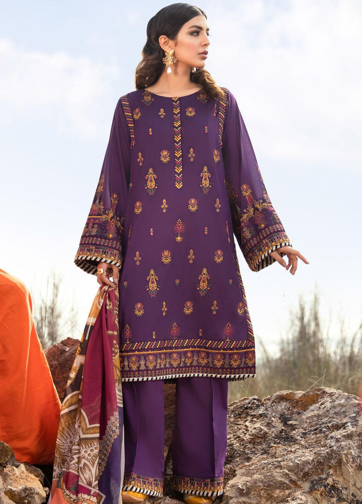 Iznik Embroidered Lawn Suits Unstitched 3 Piece IZ21L 03 Horizon - Luxury Collection