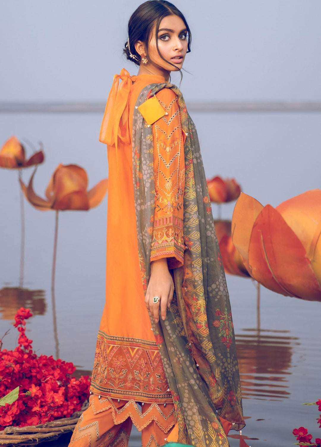 Iznik Embroidered Lawn Suits Unstitched 3 Piece IZ21L 04 Zing - Luxury Collection