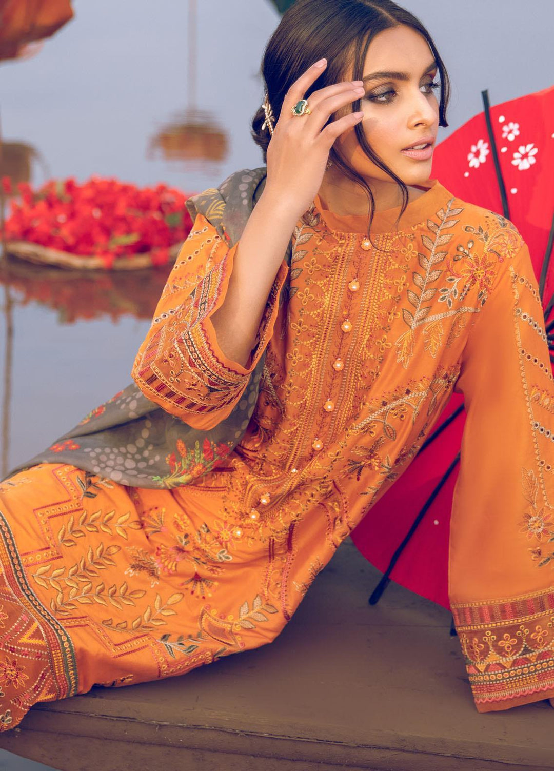 Iznik Embroidered Lawn Suits Unstitched 3 Piece IZ21L 04 Zing - Luxury Collection