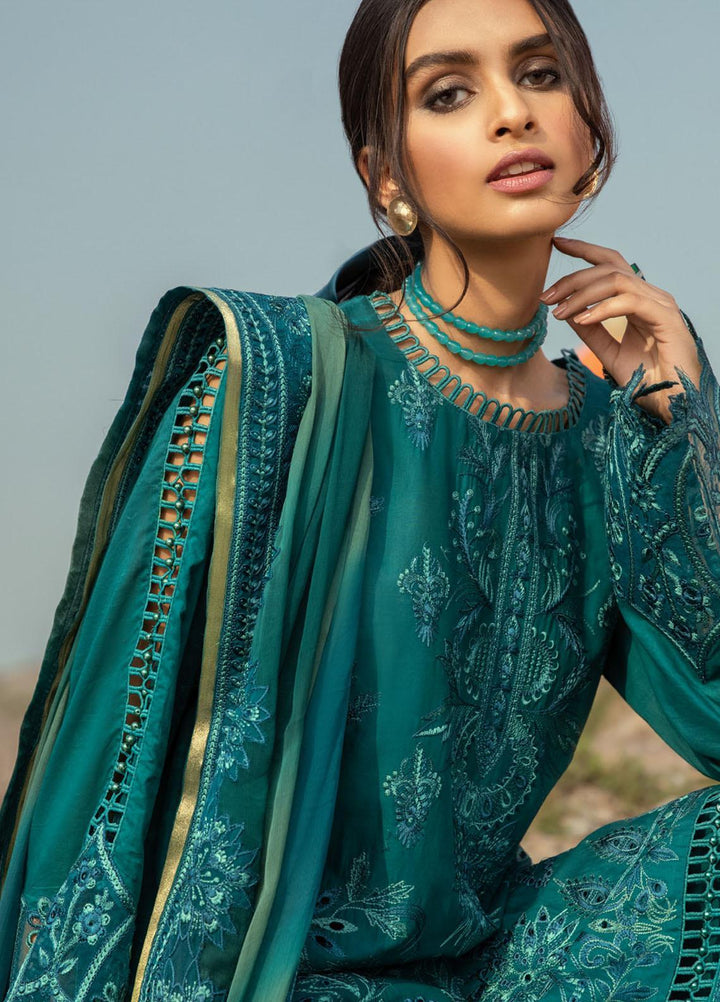 Iznik Embroidered Lawn Suits Unstitched 3 Piece IZ21L 07 Neptune - Luxury Collection