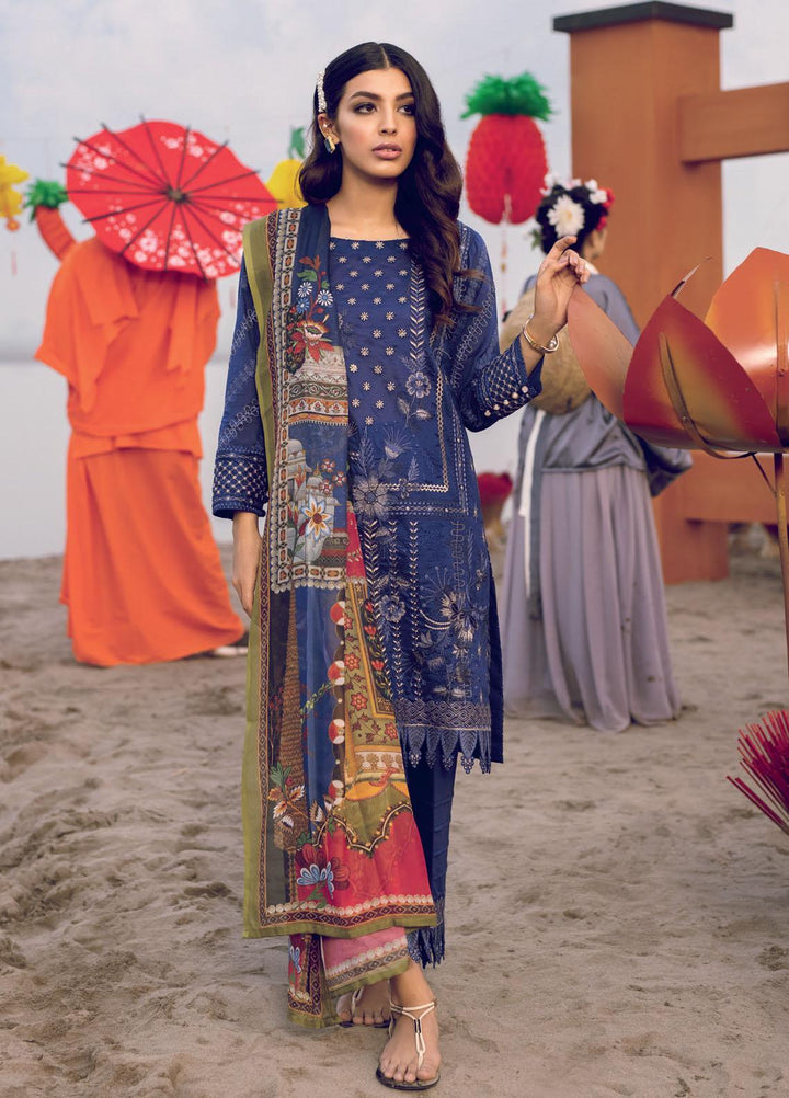 Iznik Embroidered Lawn Suits Unstitched 3 Piece IZ21L 08 Arcane - Luxury Collection