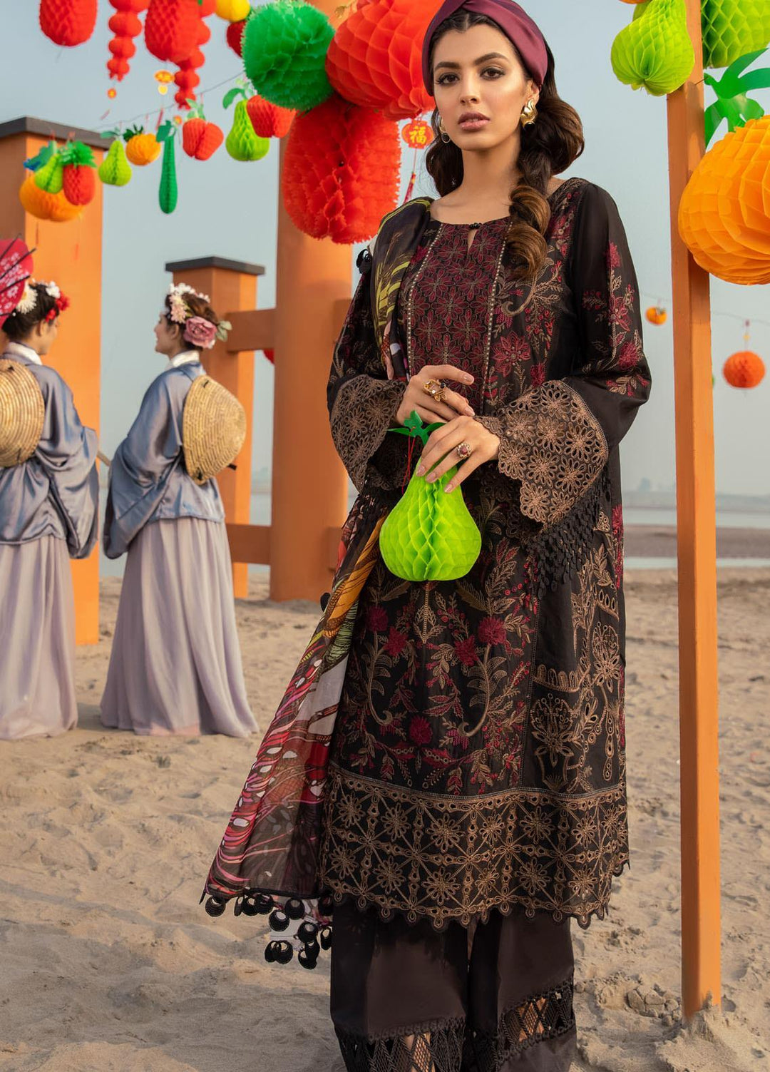 Iznik Embroidered Lawn Suits Unstitched 3 Piece IZ21L 09 Phantom - Luxury Collection