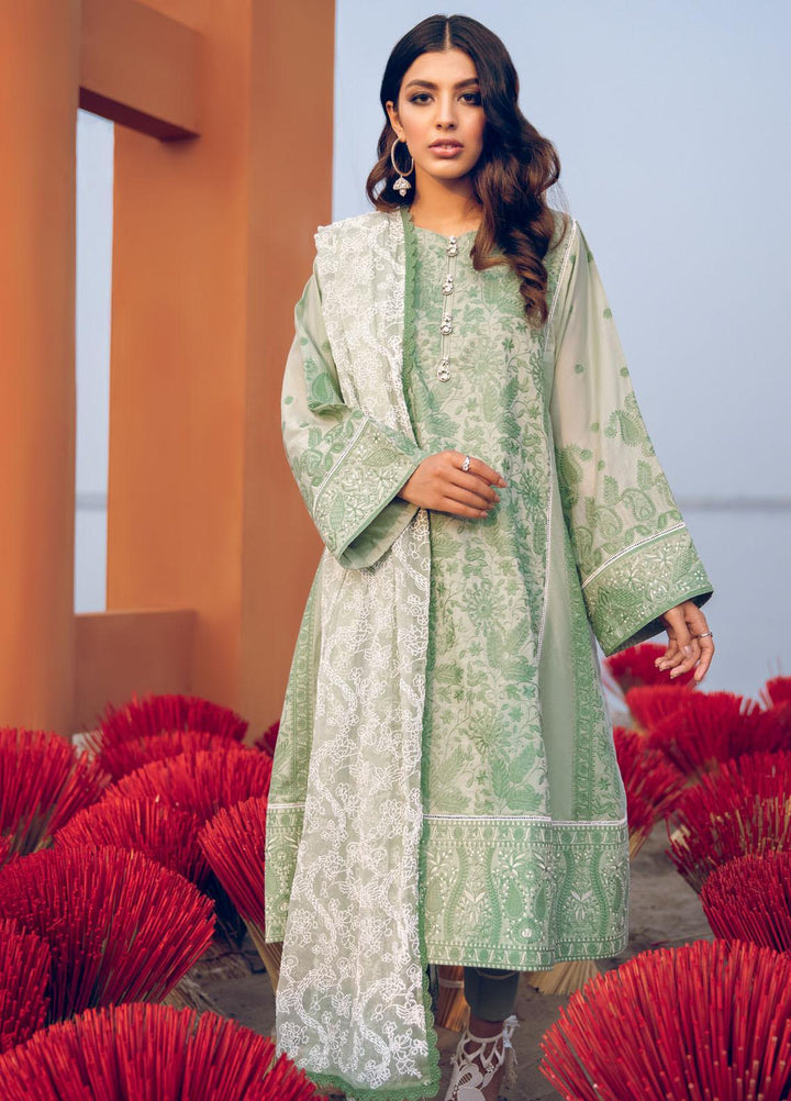 Iznik Embroidered Lawn Suits Unstitched 3 Piece IZ21L 12 Creme - Luxury Collection