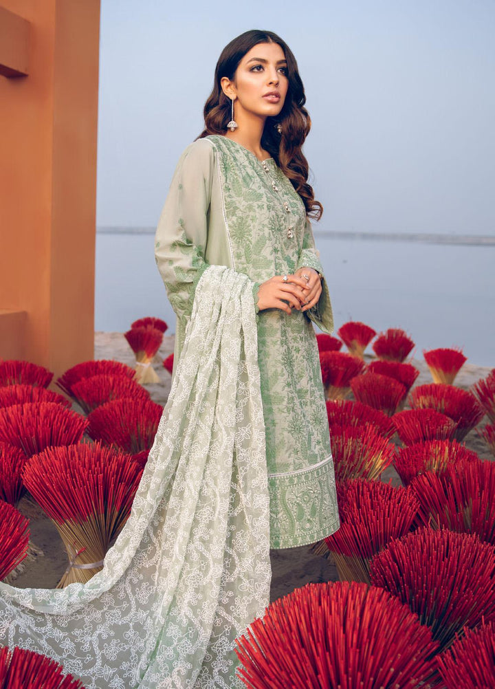 Iznik Embroidered Lawn Suits Unstitched 3 Piece IZ21L 12 Creme - Luxury Collection