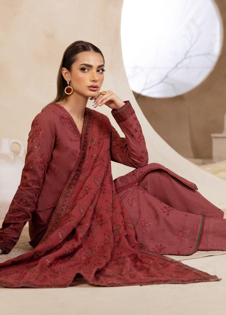 Iznik Embroidered Khaddar Suits Unstitched 3 Piece IZ23LW ILW 10 Lithe - Winter Collection