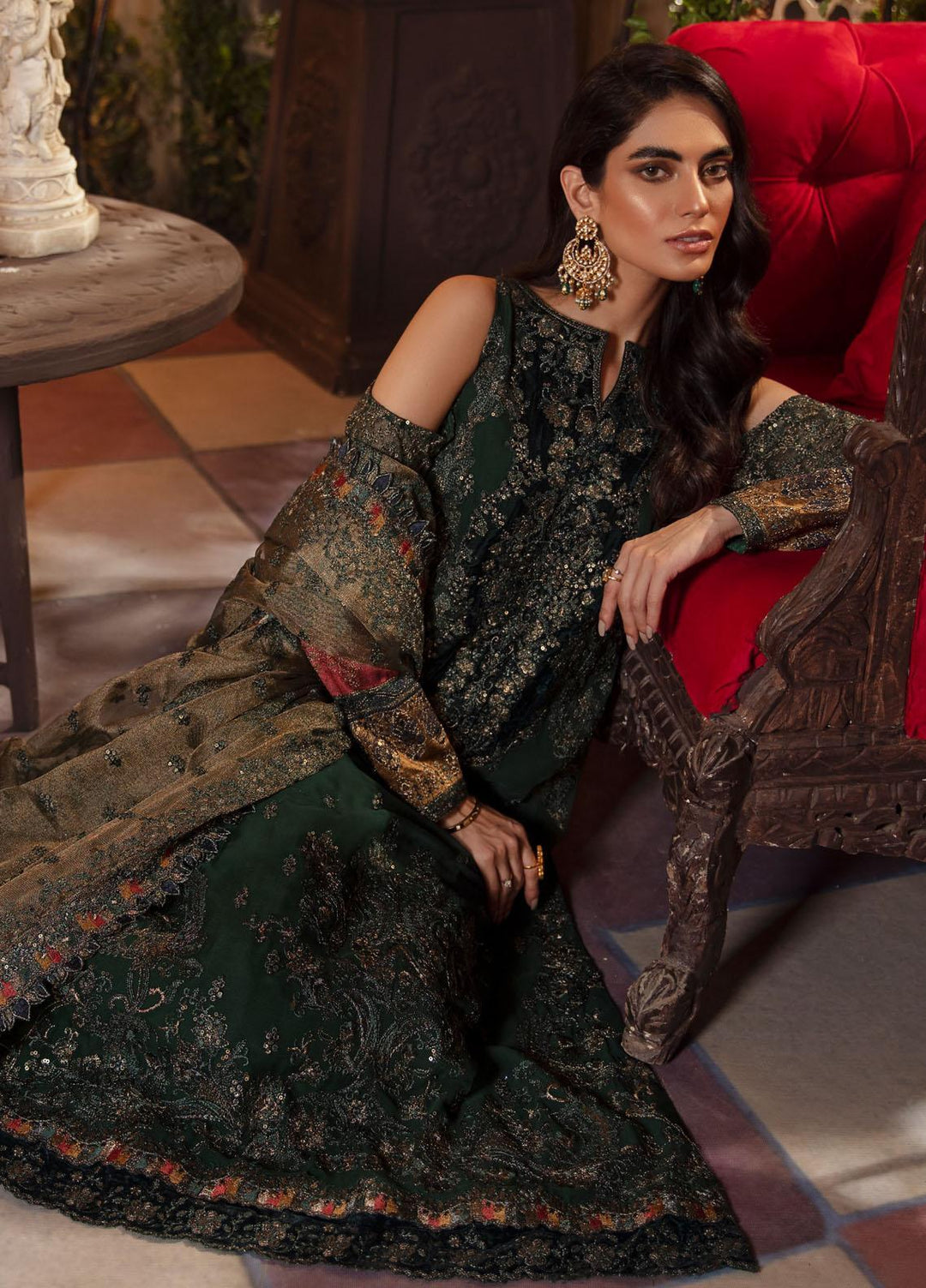 Iznik Embroidered Chiffon Suits Unstitched 3 Piece IZ21M IMC-08 SERENITY - Luxury Formals Collection