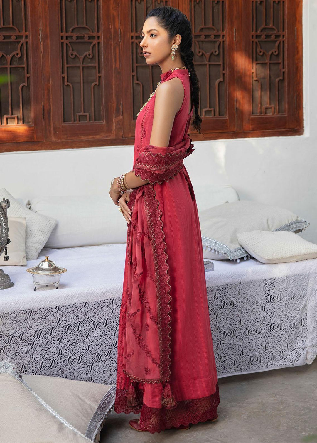 Methi Eid By Iznik Embroidered Lawn Suits Unstitched 3 Piece IZ22ME IME-12 Dahlia - Luxury Collection